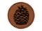 Pinecone Sketch Round Iron-On Engraved Faux Leather Patch Applique - 2.5"